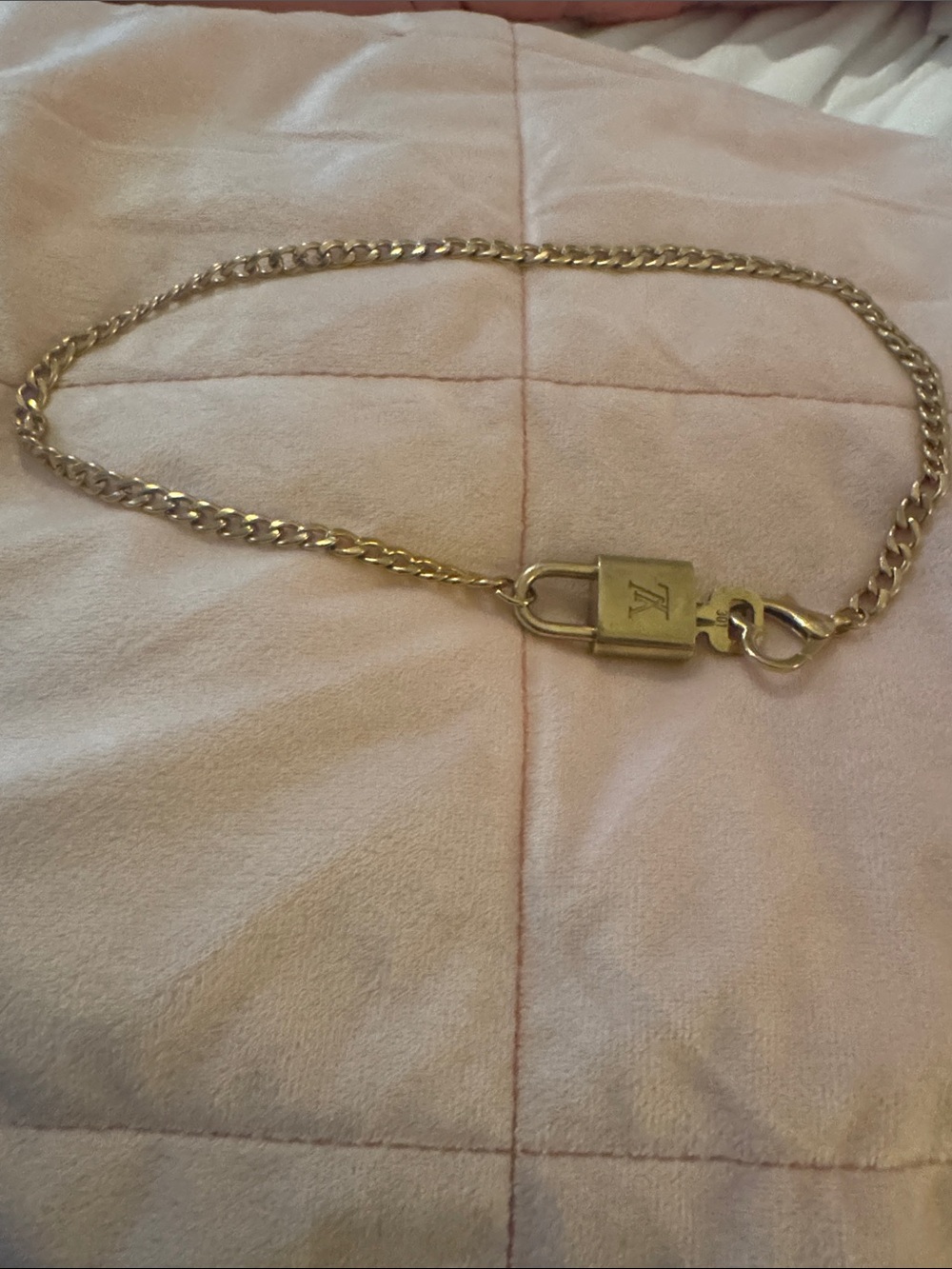 Louis Vuitton Gold Padlock Chain Necklace